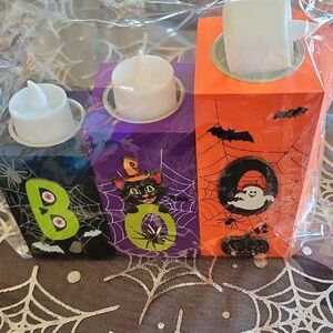 Halloween LED Candle Set - Black, Purple, and Orange New